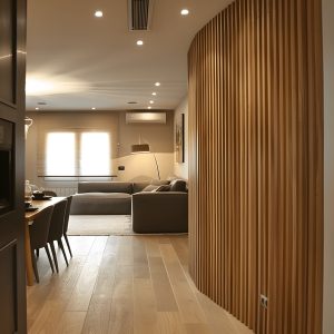 Curved Wood Panel Walls